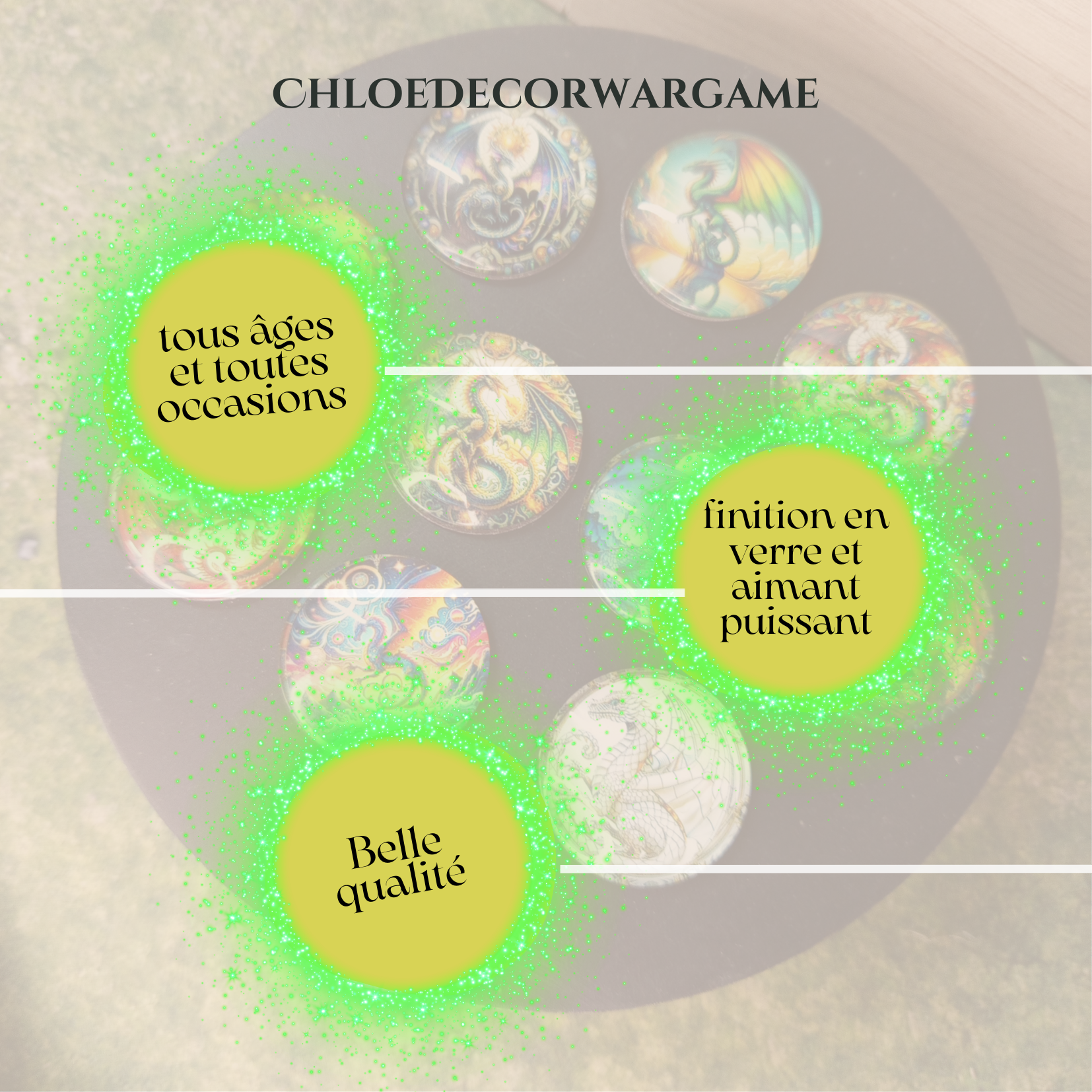 ok Aimant DRAGON DE LEGENDE ChloeDecorWargame